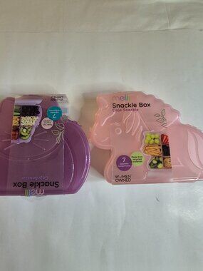 Melii Unicorn + Cat Shape Snackle Box Bundle With 7 Adjustable Compartments